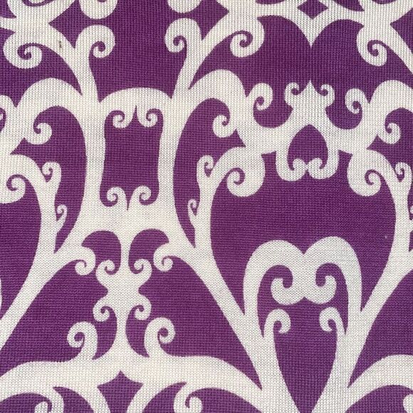 Victor Alfaro wool purple & white button front scoop neck cardigan M - Picture 4 of 11